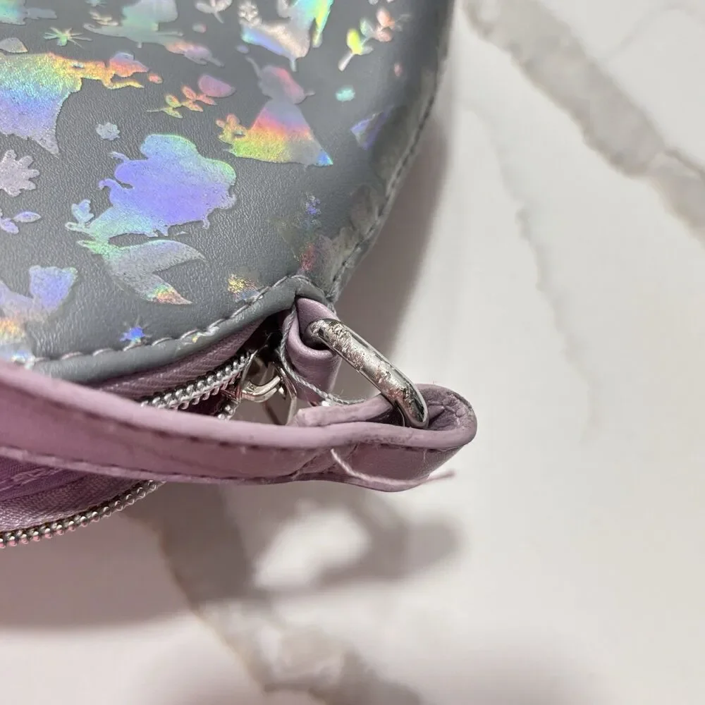 Disney Princess Purple Lilac Iridescent Holographic Foil Crossbody Bag GUC